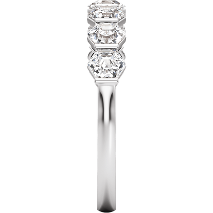 Modern Hexagon Diamond Wedding Band