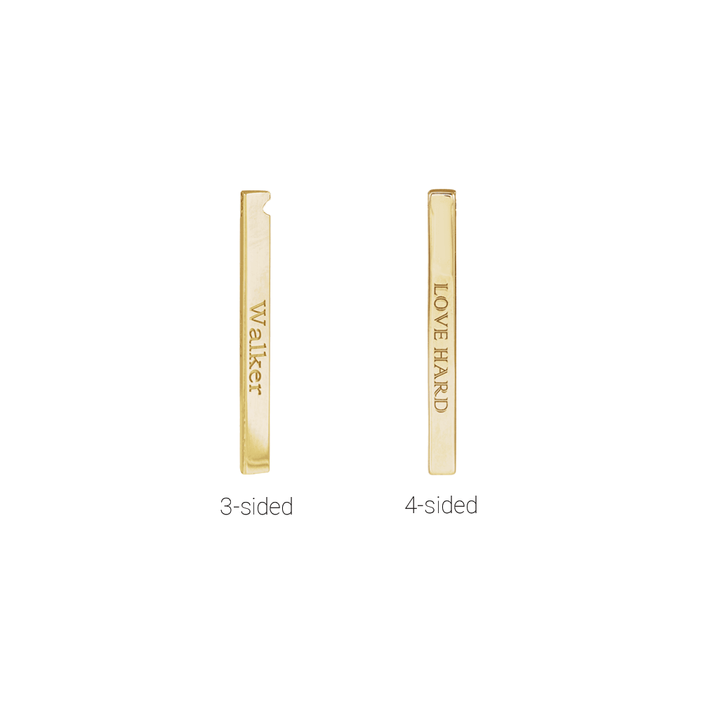 Personalized 14K Yellow Gold Bar Necklace