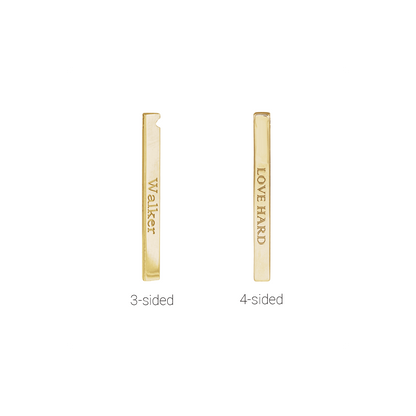 Personalized 14K Yellow Gold Bar Necklace