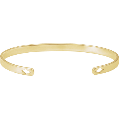 Personalized 14K Yellow Gold Cuff Bracelet