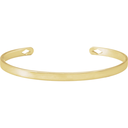 Solid Gold Engravable Bracelet with Diamond Accents