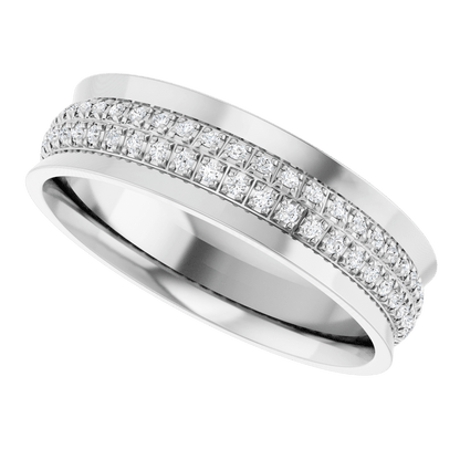 White Gold Diamond Wedding Band with VS Clarity Diamonds