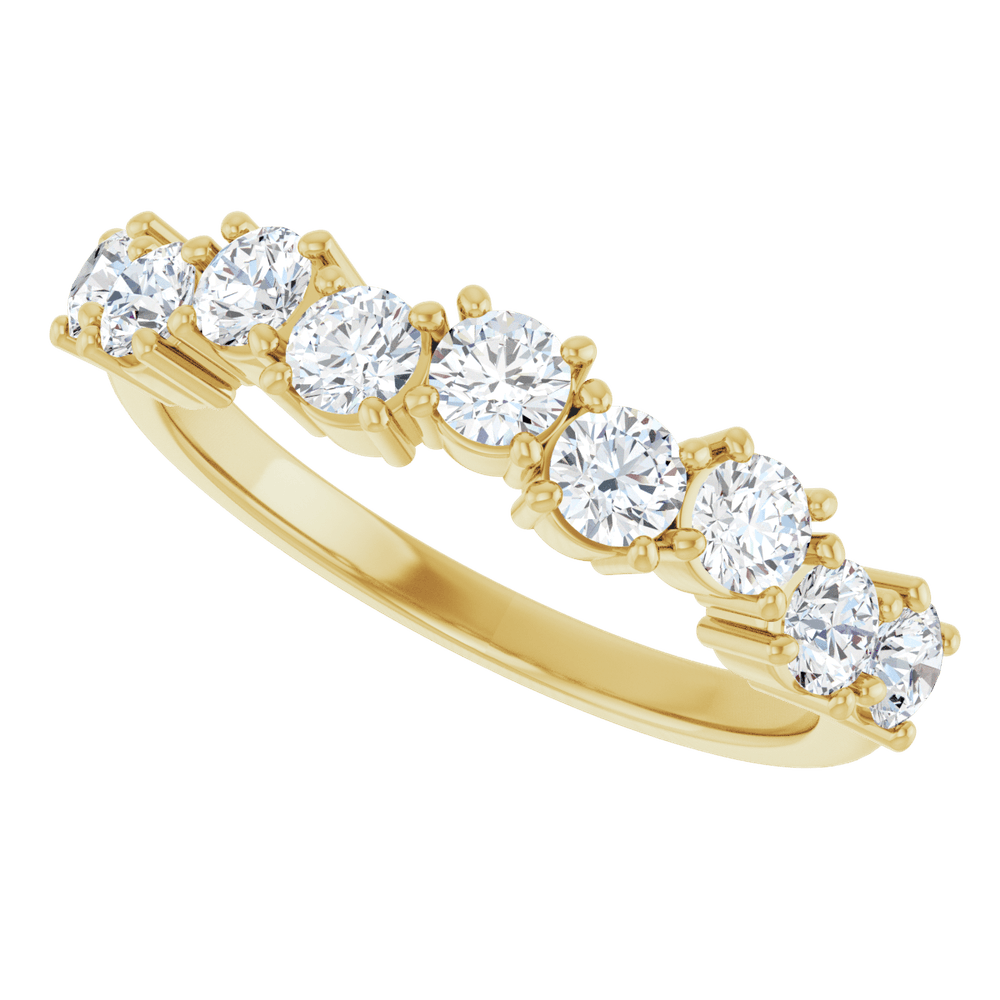 Side profile of the Aurielle 14K white gold lab-grown diamond band