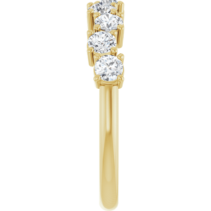 Top view of the Aurielle 14K white gold diamond anniversary band