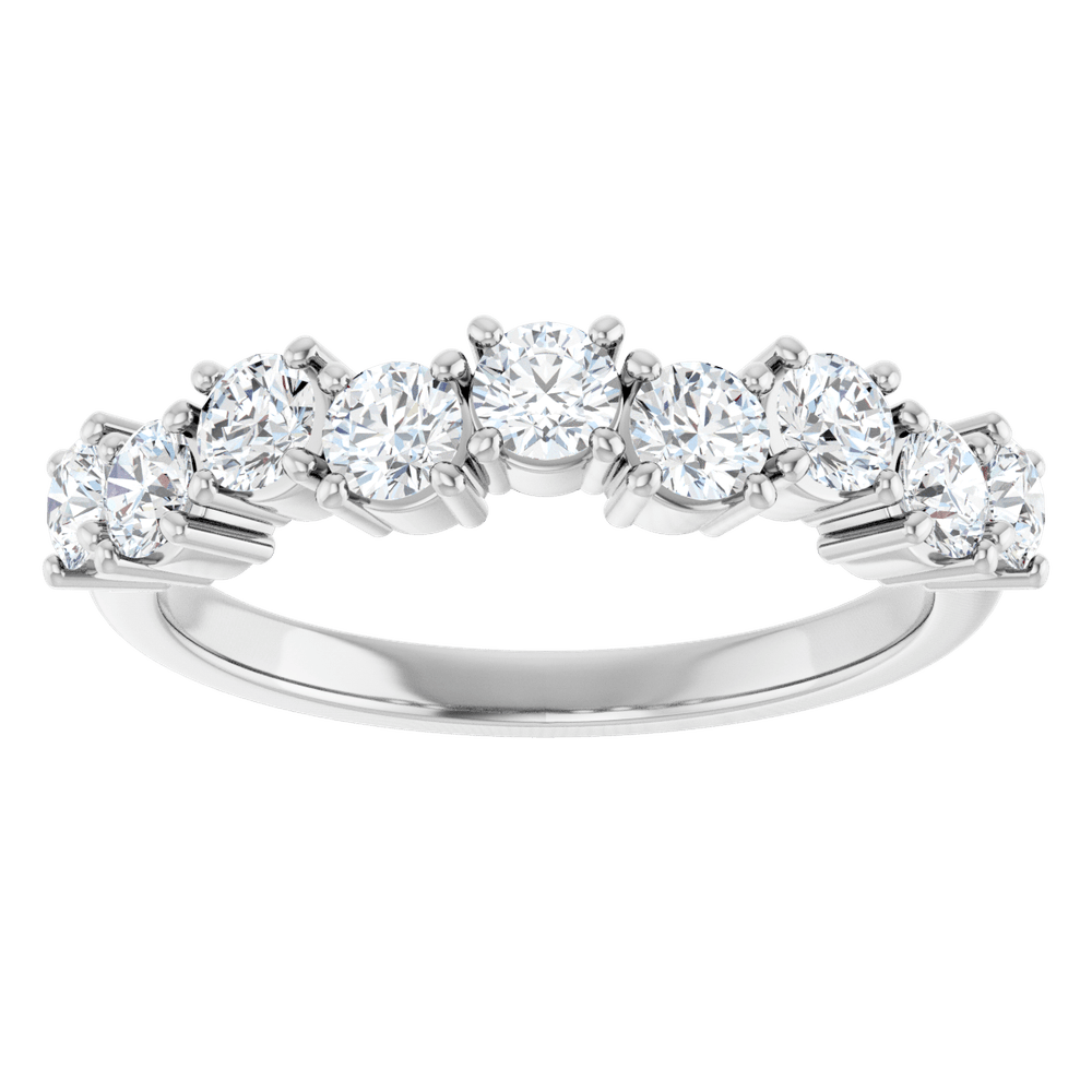 Angled view of the Aurielle 14K yellow gold lab-grown diamond band