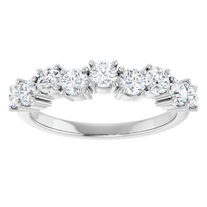 Angled view of the Aurielle 14K yellow gold lab-grown diamond band