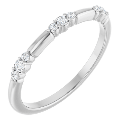 Élise diamond stackable ring in 14K yellow gold, front view
