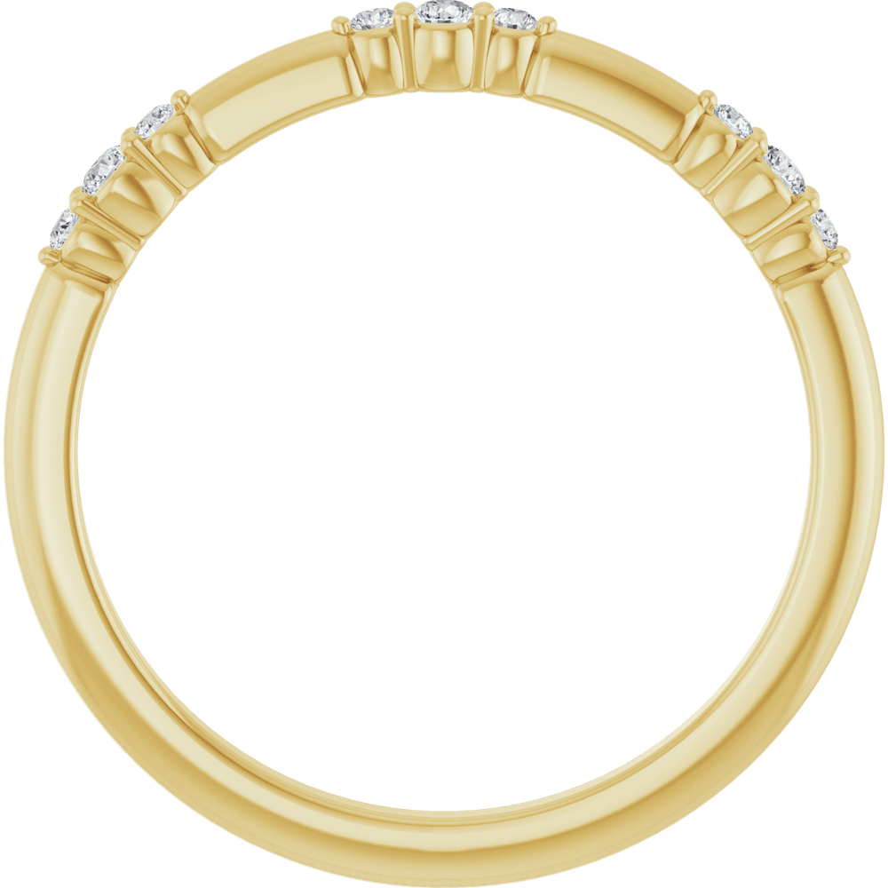 Side profile of the Élise 14K white gold diamond stackable ring