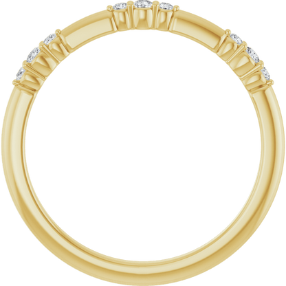 Side profile of the Élise 14K white gold diamond stackable ring