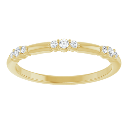 Top view of the Élise 14K white gold diamond stackable ring