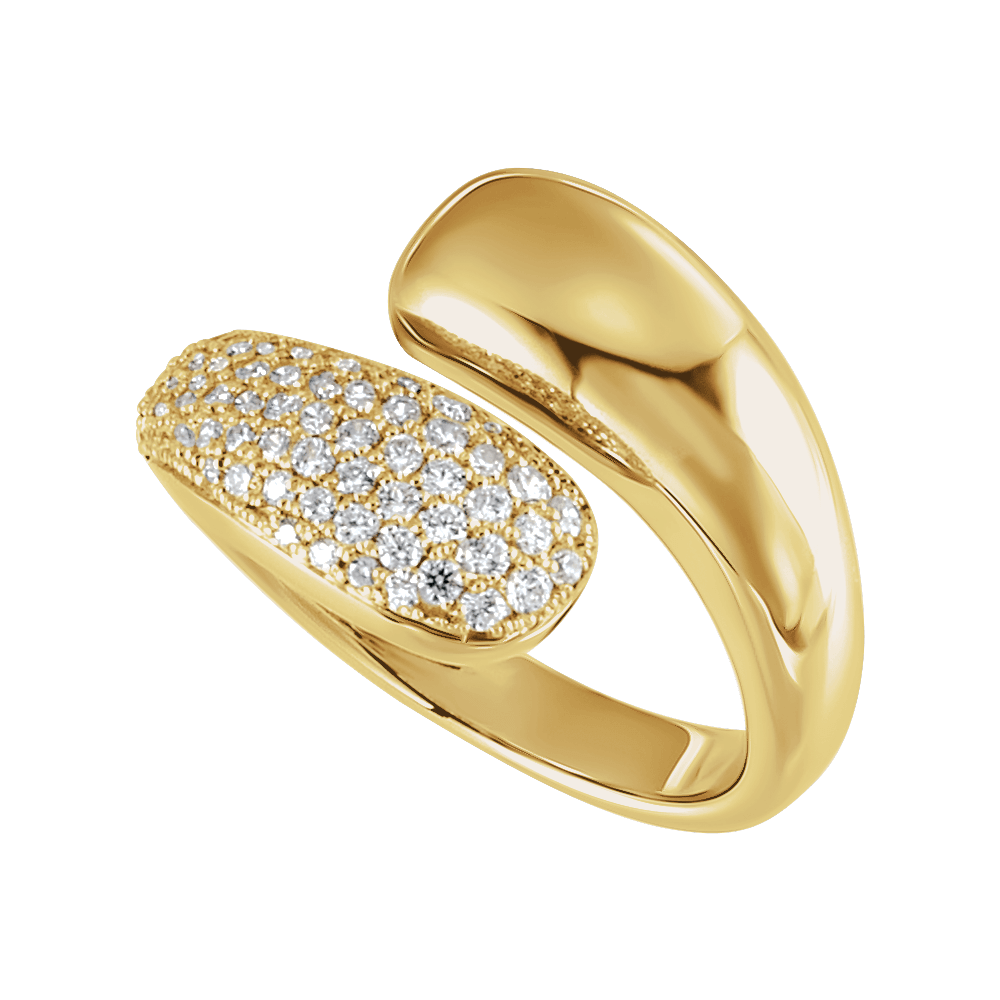 Side profile of Guerilla Choice 14K yellow gold diamond statement ring