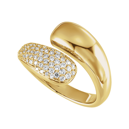 Side profile of Guerilla Choice 14K yellow gold diamond statement ring