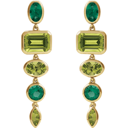 Side profile of Guerilla Choice 14K yellow gold peridot earrings