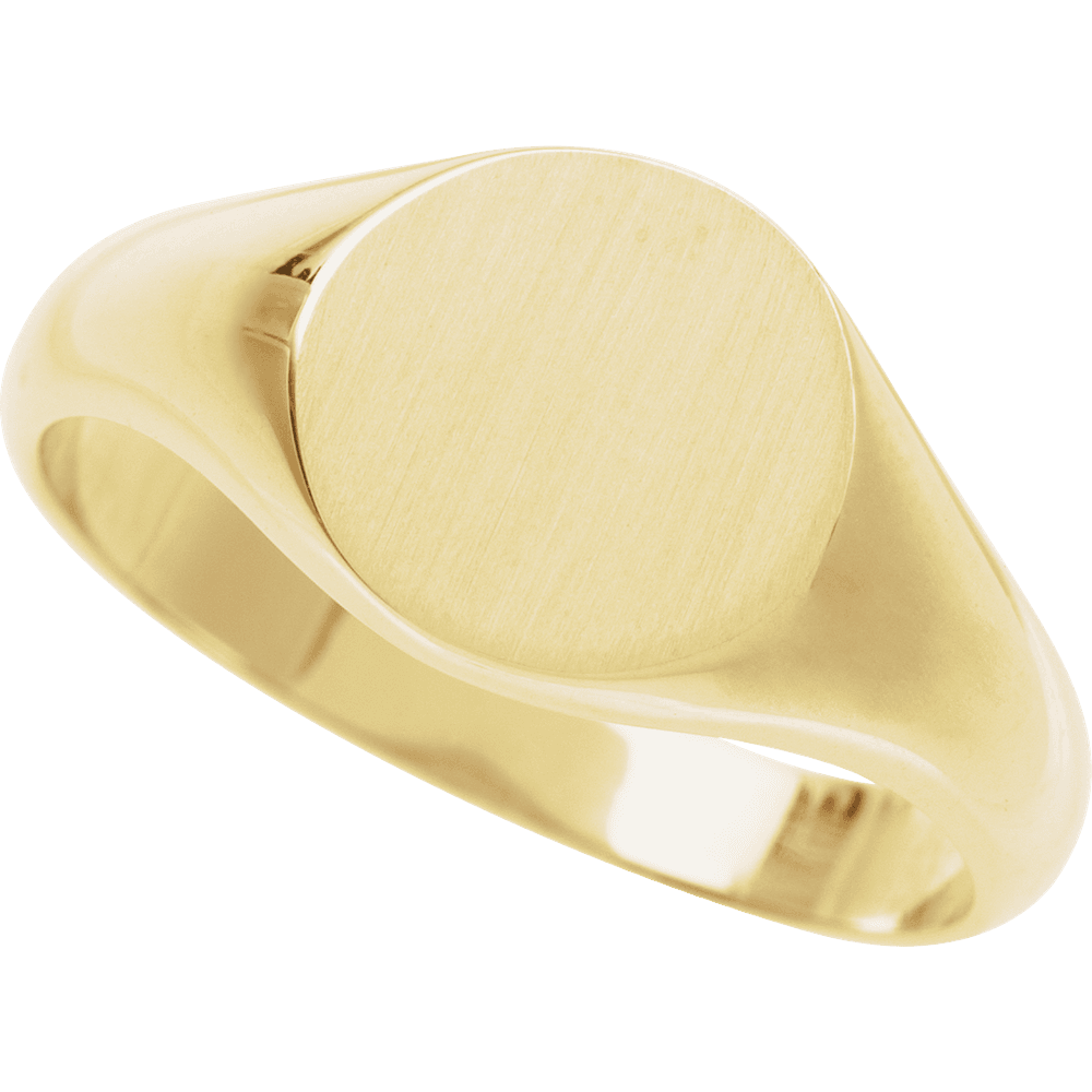 L’Empreinte solid 14K yellow gold signet ring, front view