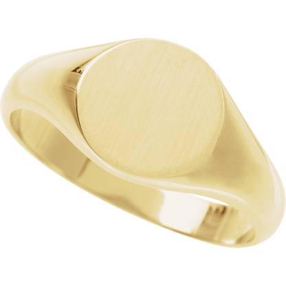 L’Empreinte solid 14K yellow gold signet ring, front view
