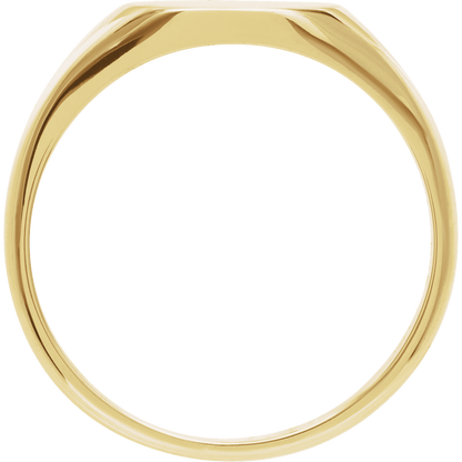 Brushed engravable top of the L’Empreinte solid gold signet ring