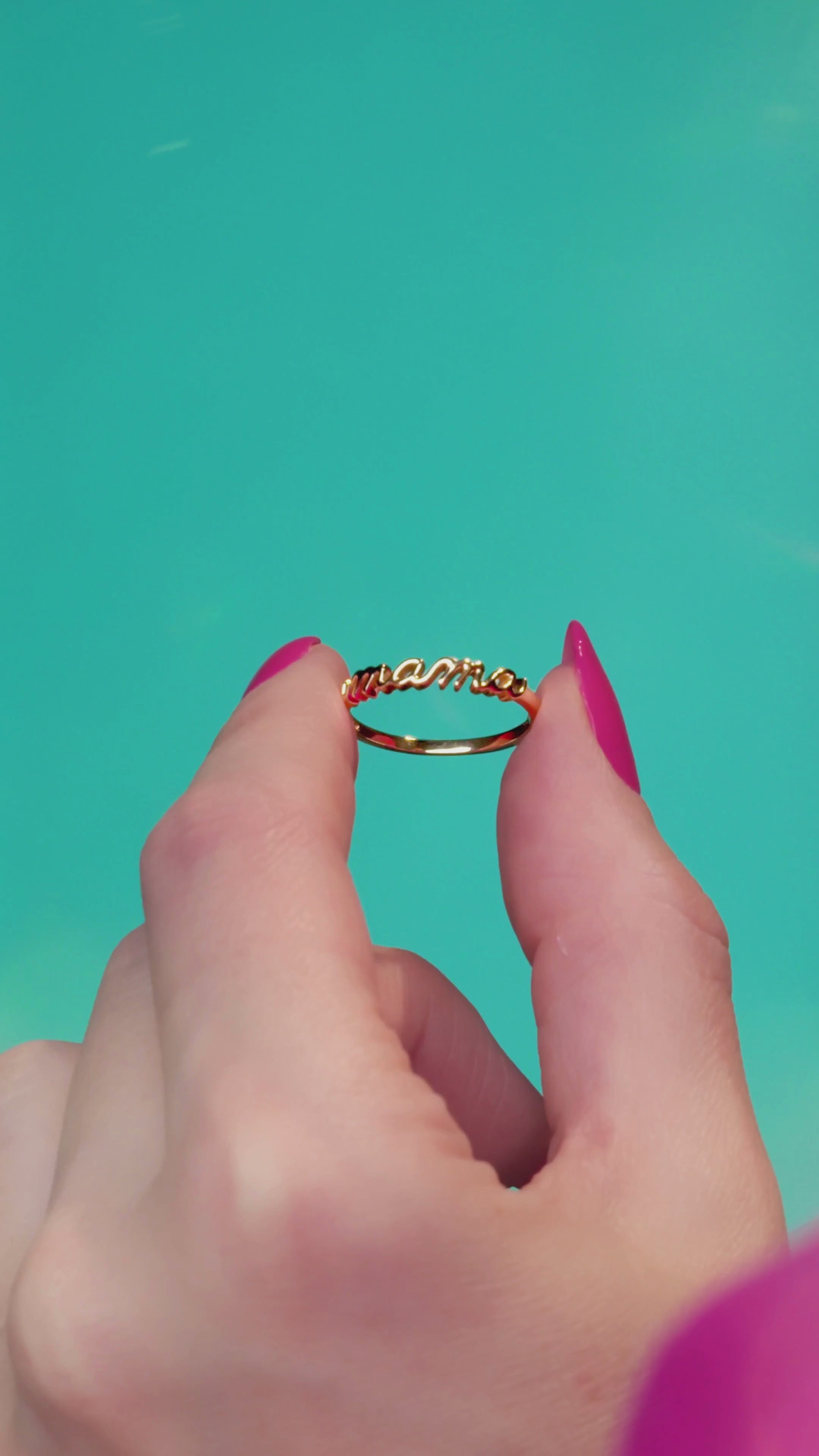Mama Script Ring