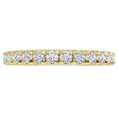 2mm French Set Diamond Eternity Ring / 14K Yellow Gold