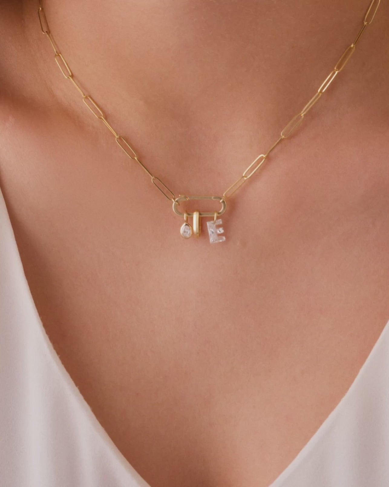 Élodie 14K Gold Lab-Grown Diamond Initial Charm