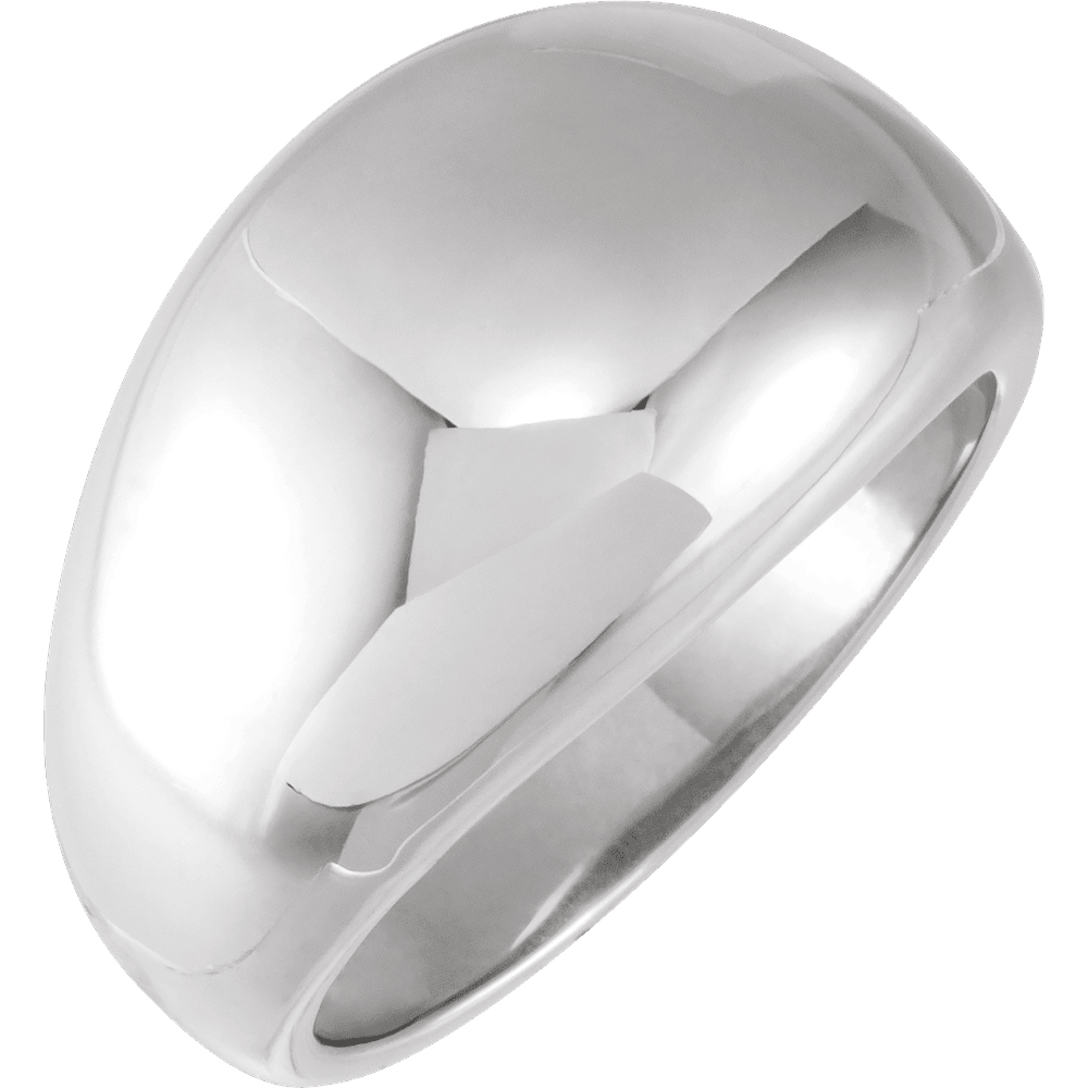 Side profile of the Riviera solid 14K gold dome ring