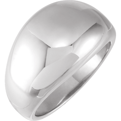 Side profile of the Riviera solid 14K gold dome ring