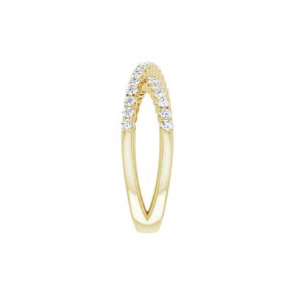 Close-up detail of the Valérie white gold diamond criss-cross ring