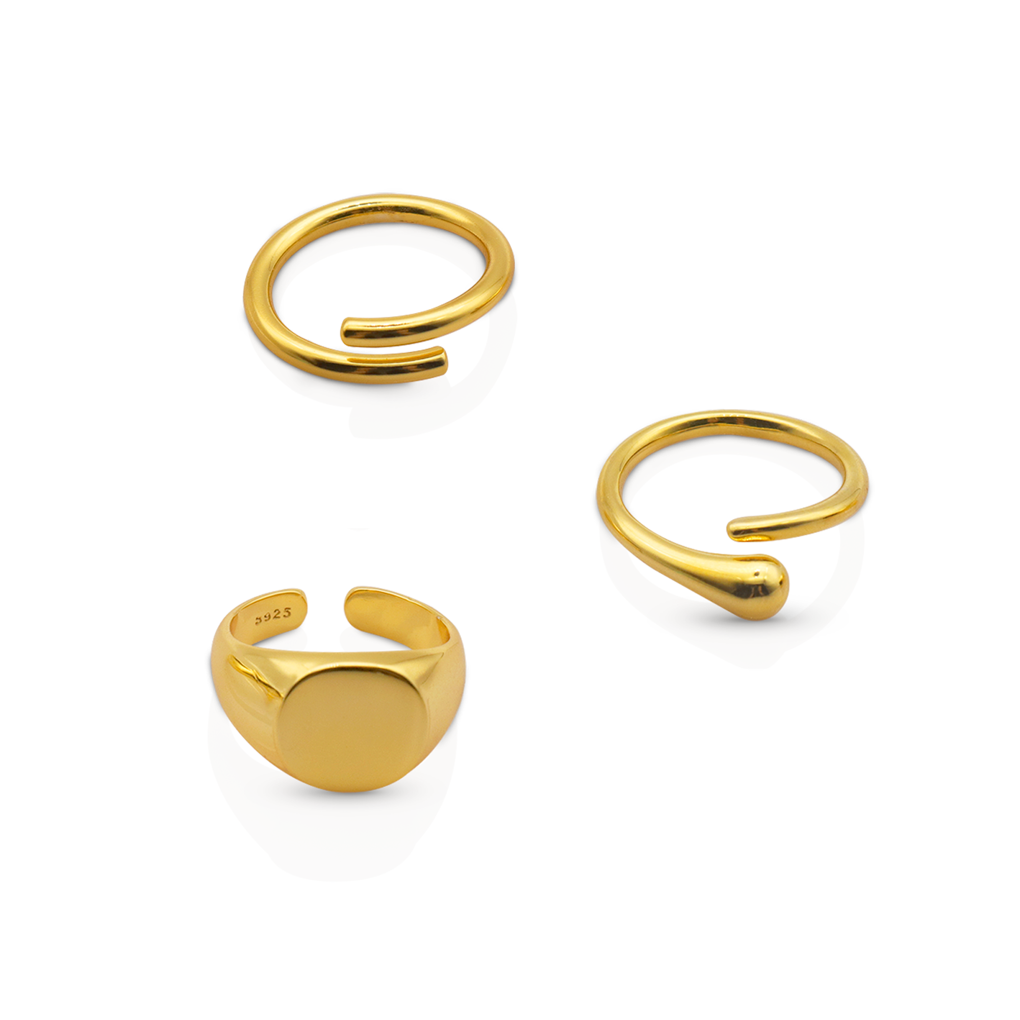 GOLD SIGNET RINGS SET | gold-signet-rings-set | Ring | Guerilla Choice