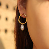 SEASHELL GOLD PEARL EARRINGS | seashell-gold-pearl-earrings | Earrings | Guerilla Choice